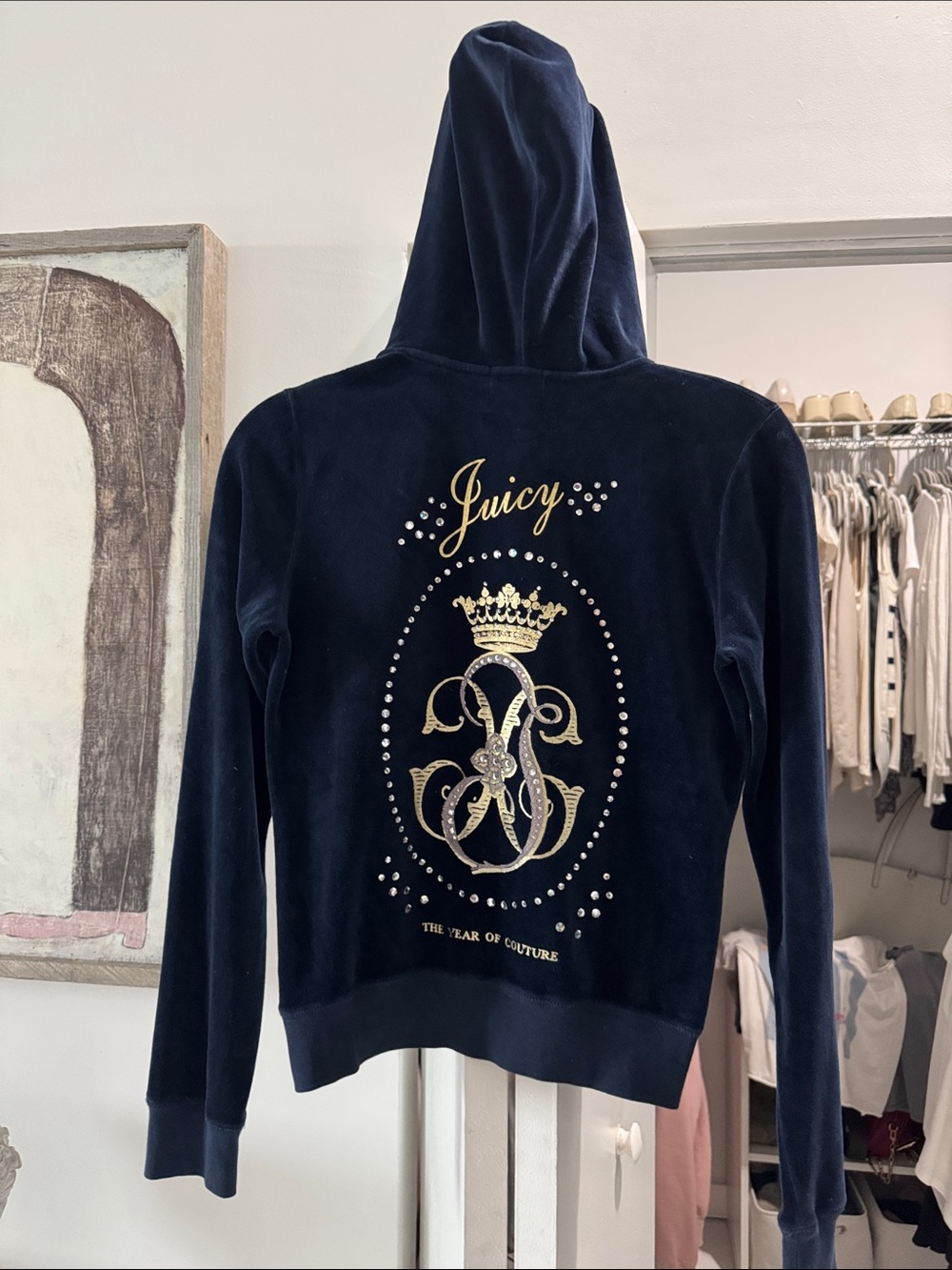 Juicy Couture Navy Hoodie with Pink Label - Picture 5 of 5